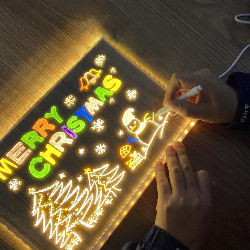 Quadro De Notas Led Com Cores  Mensagens Acrílico Iluminado Brilhante Luz 15x15, 20x20 , 30x20 TOP