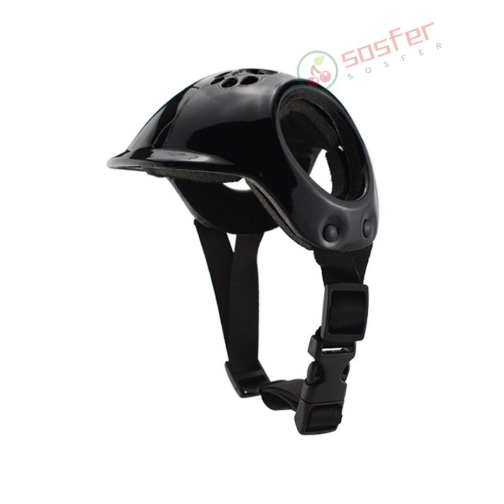 Capacetes Para Cães De Estimação SOSFER , Alças Ajustáveis De Plástico Motocicleta , Capacete De Segurança Cachorros De 