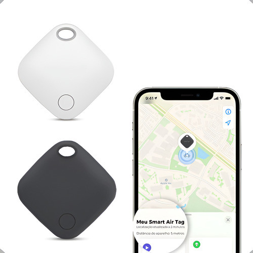 Smart Air Tag Compativel Find My Airtag Gps Rastreador Preto