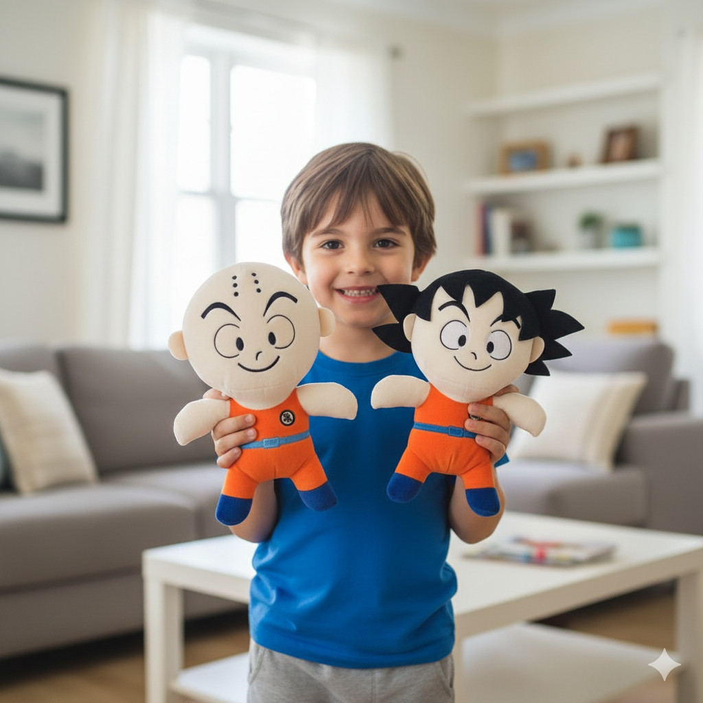 Kit Goku Kuririn Pelúcia Anime Dragon Ball 26 cm-alt pronta entrega presente