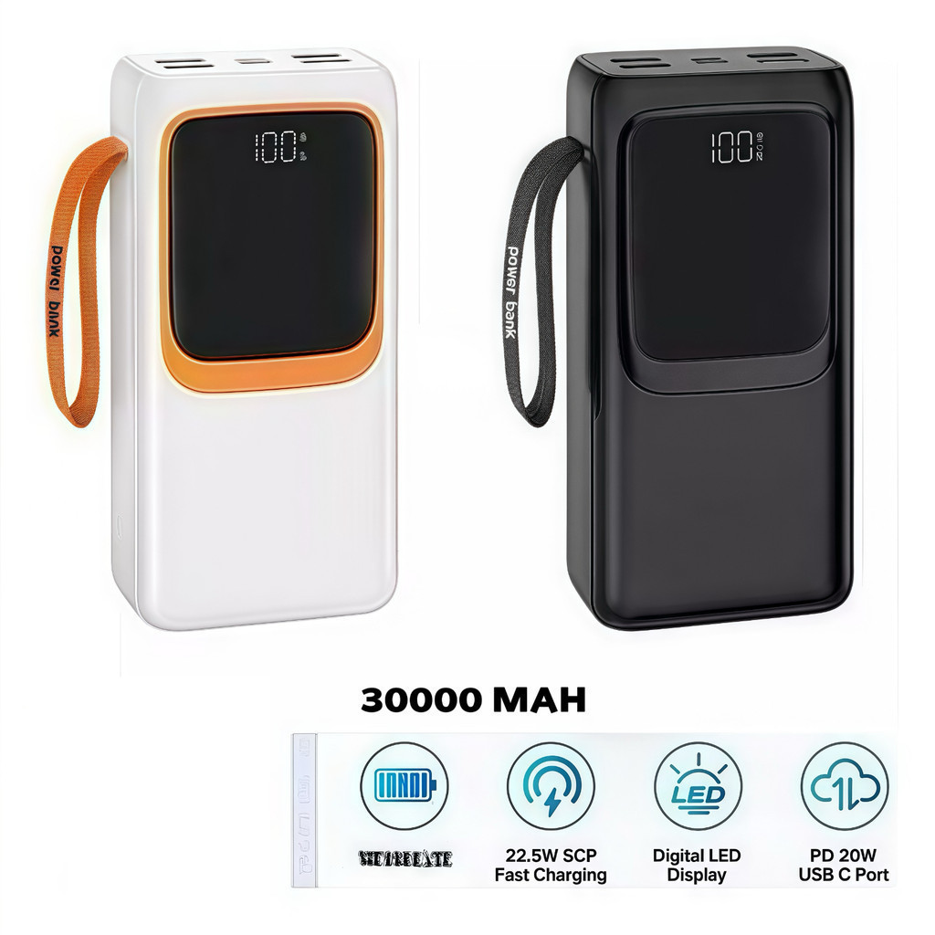 30000mah PD 66W  Carregador portátil Power Bank Carregamento