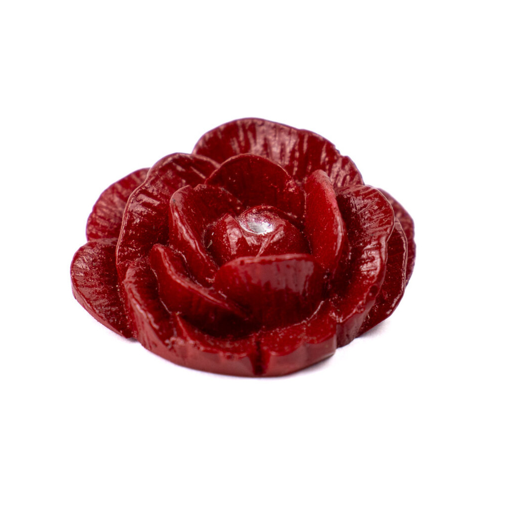 Incensario Rosa Vermelha 4 cm em Resina