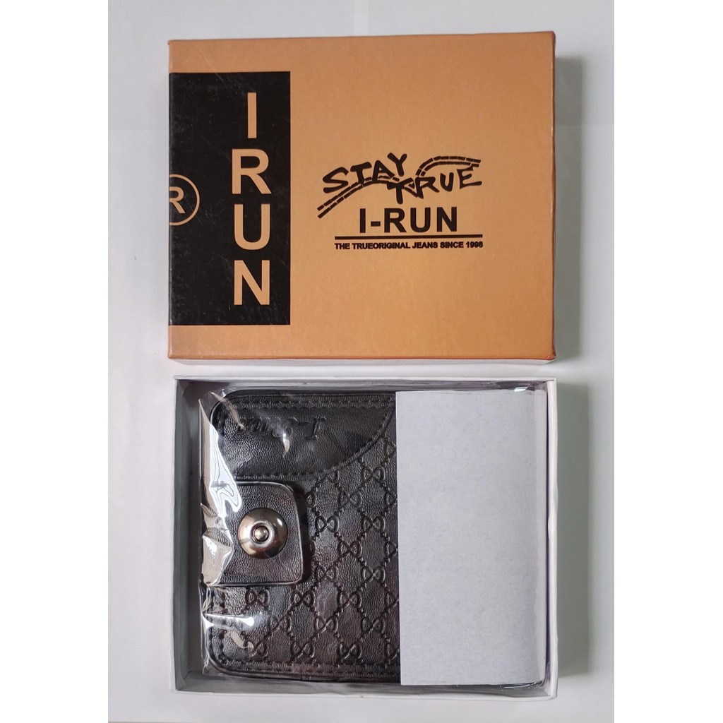 Carteira Masculina I-Run Compacta Elegante com Botão (preto)