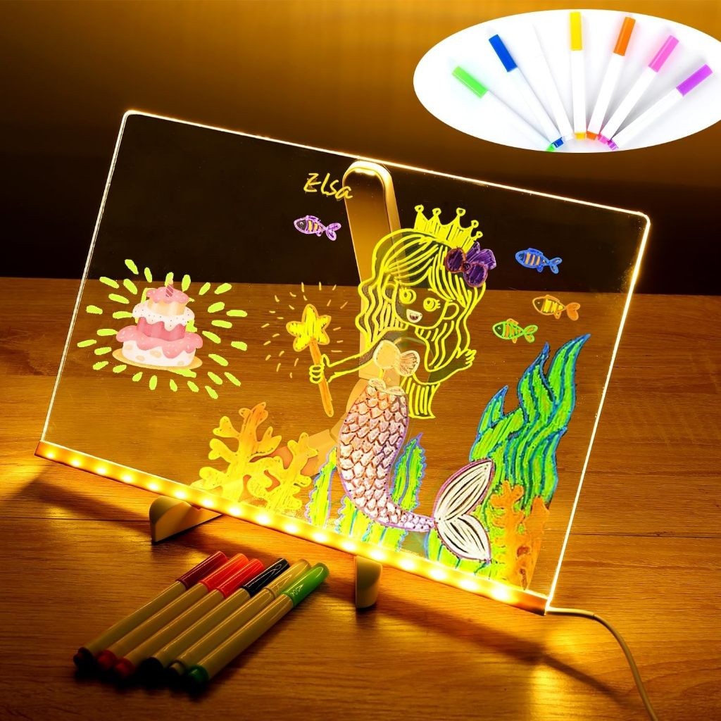 Quadro De Notas Led Com Cores , Mensagens Acrílico Iluminado Apagamento A Seco Brilhante Luz 15x15, 20x20 , 30x20 YB