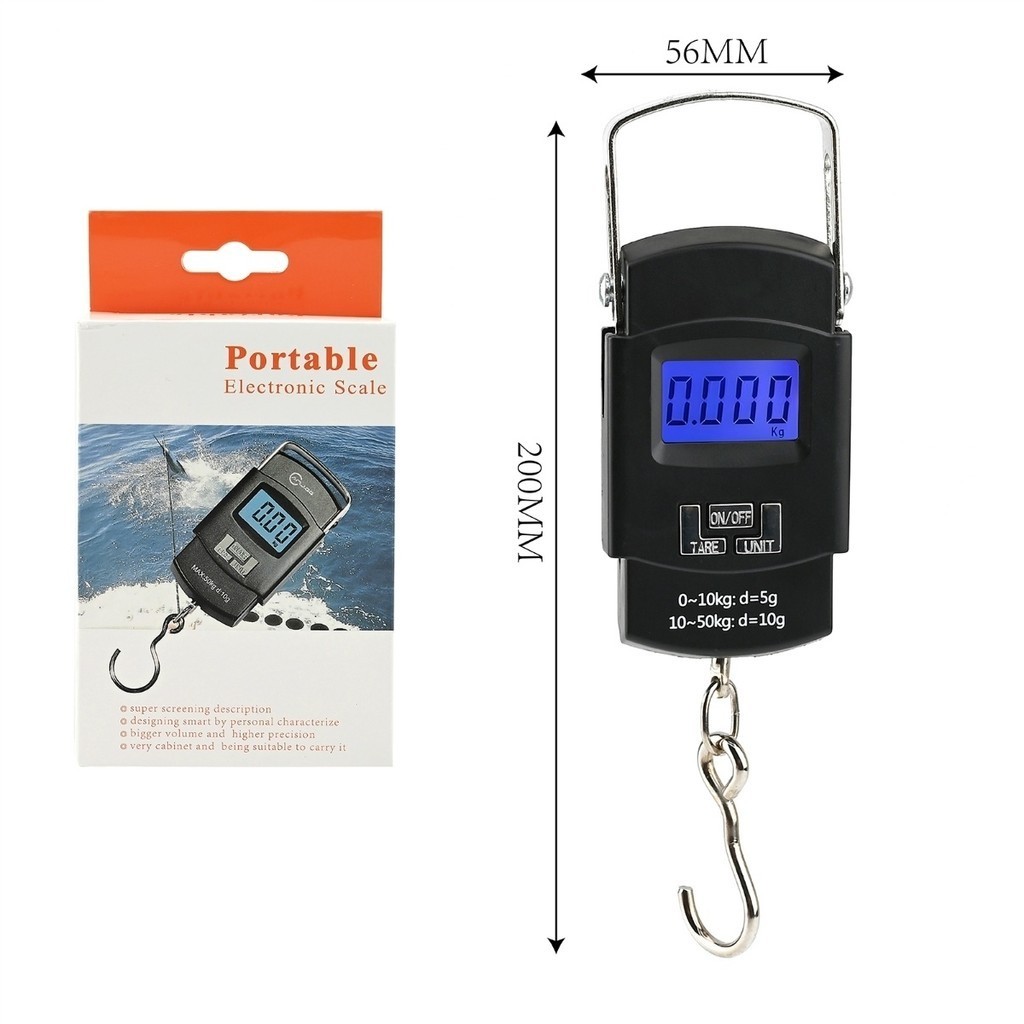 Balança Digital Portátil Gancho Até 50kg Bagagem Mala Pesca LCD Alta Precisão