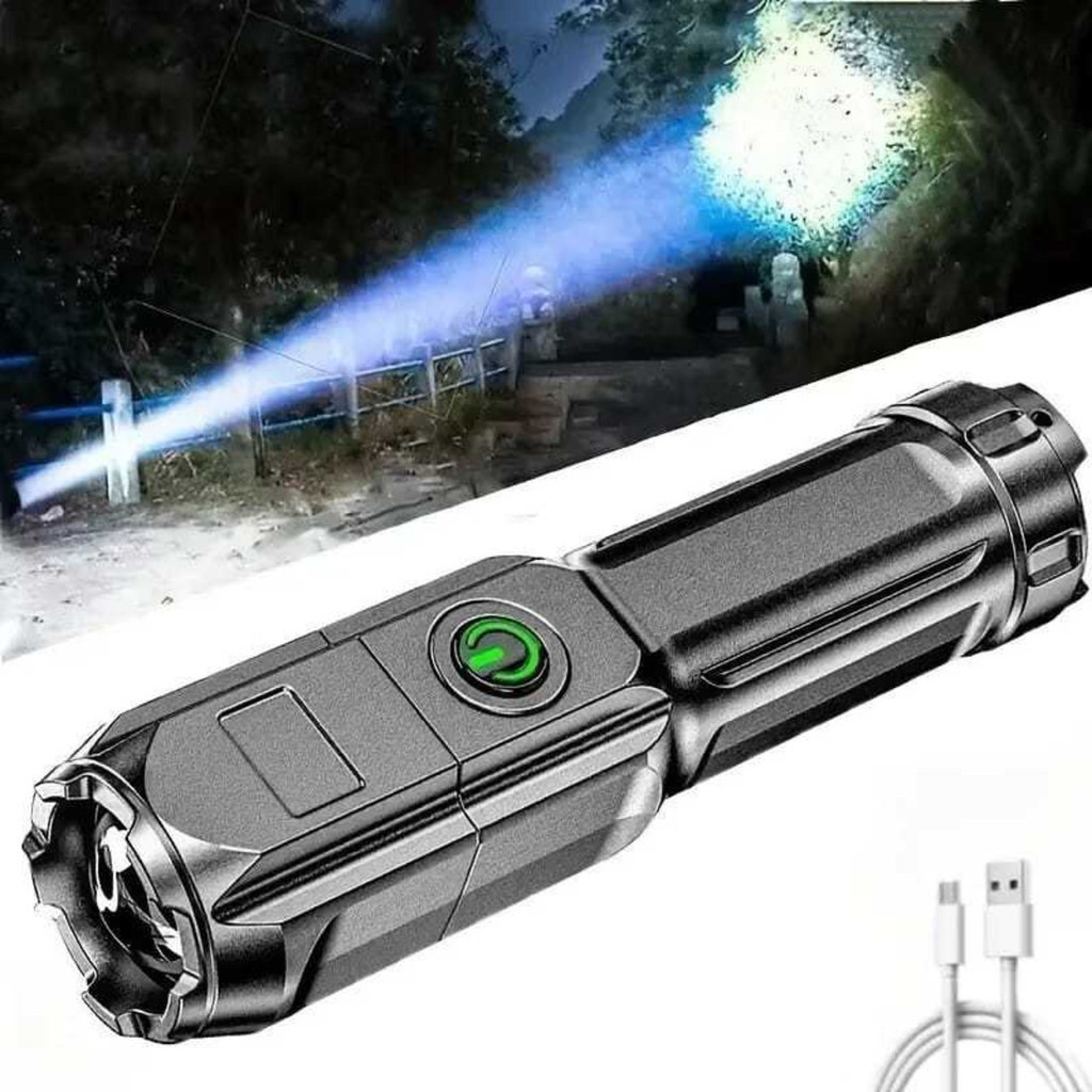 Lanterna LED Potente USB Recarregável Luz Forte 18650 Zoom Caça Pesca MT041-1 (1) MT041(1) NEW EL SHOP