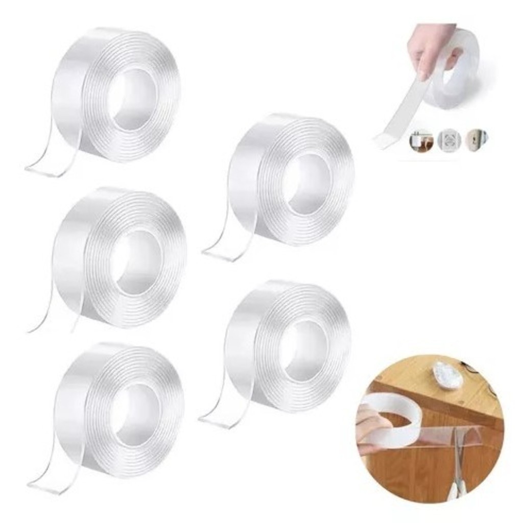 KIT 3/5/10/12PCS Fita Dupla Face 3M Extra Forte Transparente NanoGel Silicone Mágica Adesiva Cola na Parede Móvel Porta
