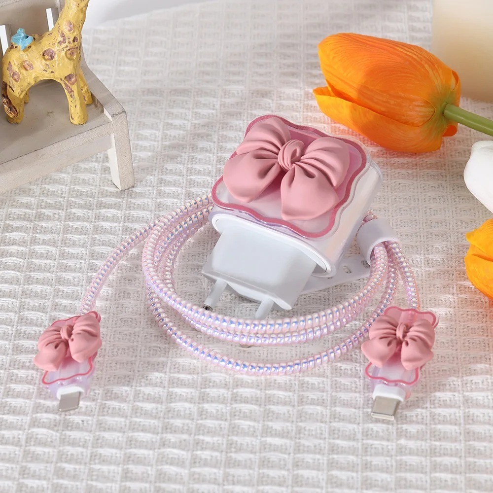 Protetor de Cabo e Carregador iPhone Estampa Borboleta TPU 1 4m Duravel Compativel iPhone 18W 20W Prote – O Melhor Preço