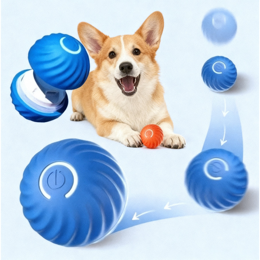 Bolinha Eletrônica Automática para Cachorro | Brinquedo Ativo Recarregável USB | Movimento Aleatório