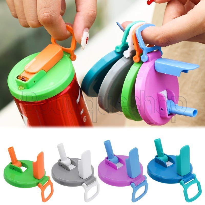 Tampas De Lata De Silicone Com Canudo-Antiderrapante , Resistente Ao Calor-Tampa De Tanque Reutilizável Copo PP De Quali
