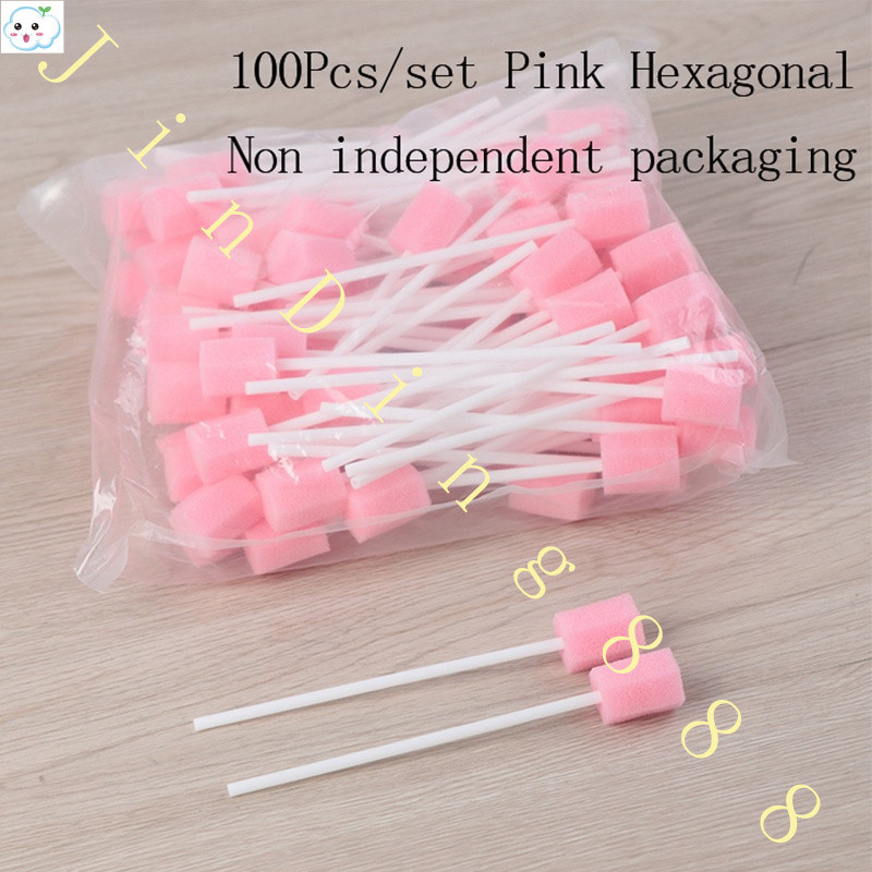 100pcs esponja oral de limpeza descartável com BR