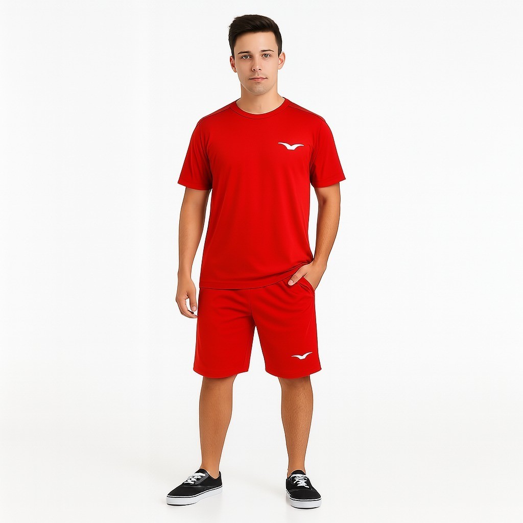 Kit 1 Camiseta Helanca e 1 Bermuda Chimpa Para Treino Preço e Qualidade