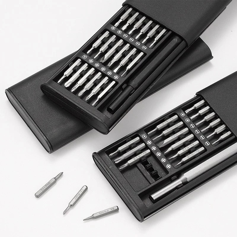 Kit Jogo Ferramenta Chave Magnética Precisão 24 Peças Pequenos Reparos Celular PC Notebook Óculos