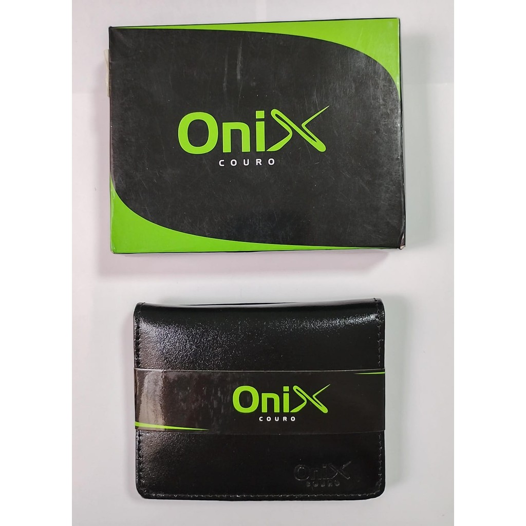Carteira Masculina Couro Legítimo Onix Modelo Preto Clássico