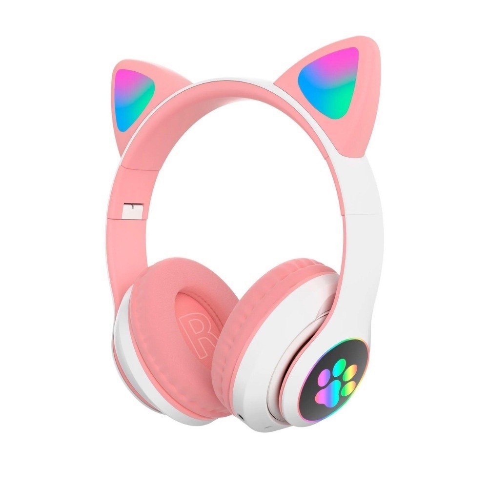 Fone De Ouvido Gato Gatinho carinha Sem Fio Bluetooth Com Orelhas De Gato