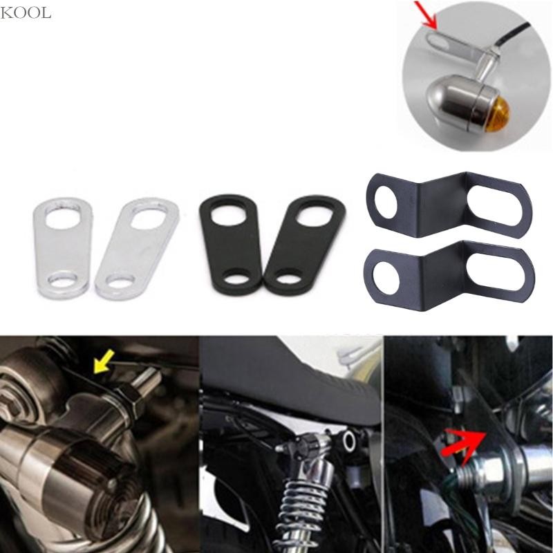 KOOL 1 Par Suporte Realocação Sinal Seta Para Motocicleta , Lâmpada Indicadora Metal , Braçadeira Garf