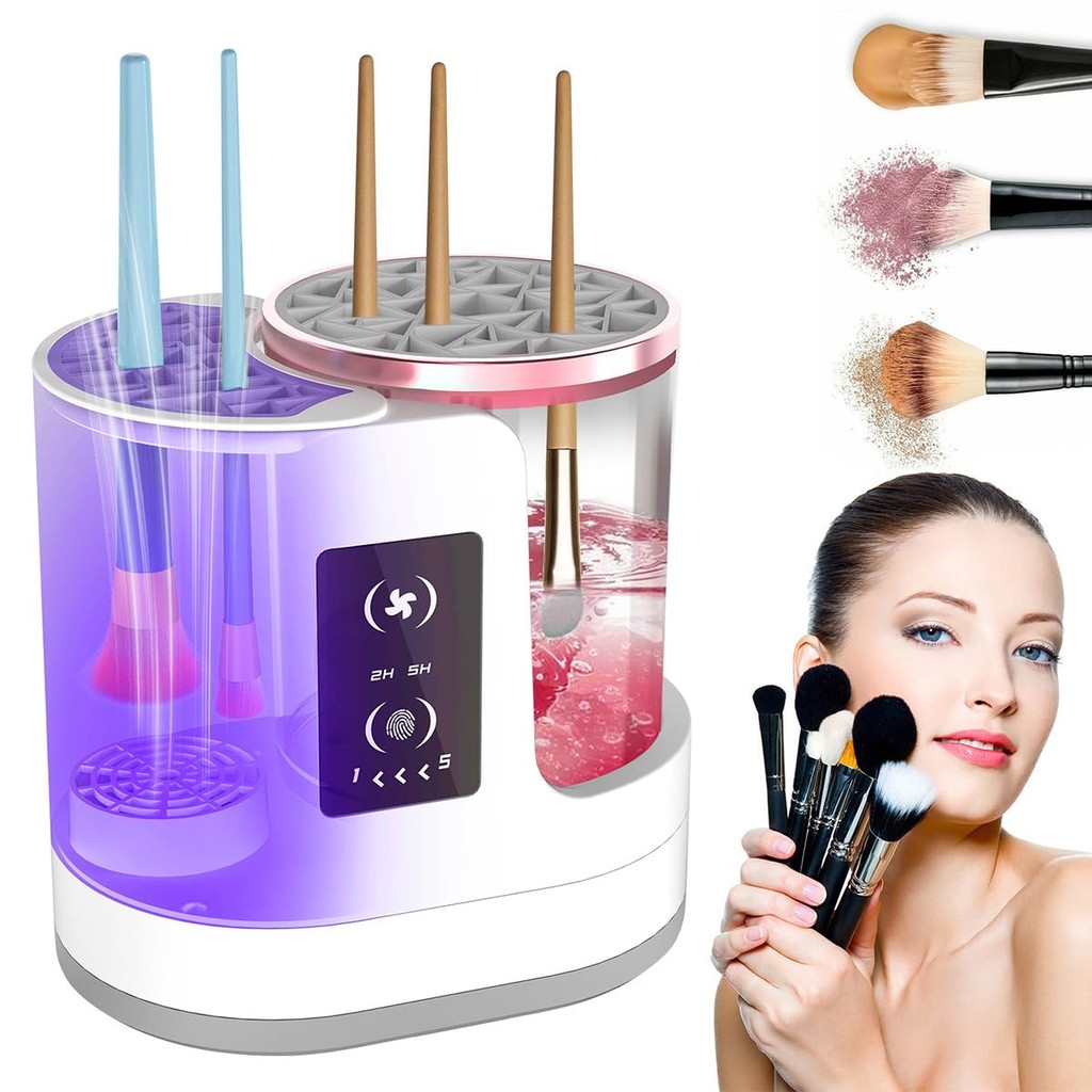 2 in 1 Electric Makeup Brush Cleaner and Dryer, Makeup Brush Cleaning Tool for All Sizes of Makeup Brushes