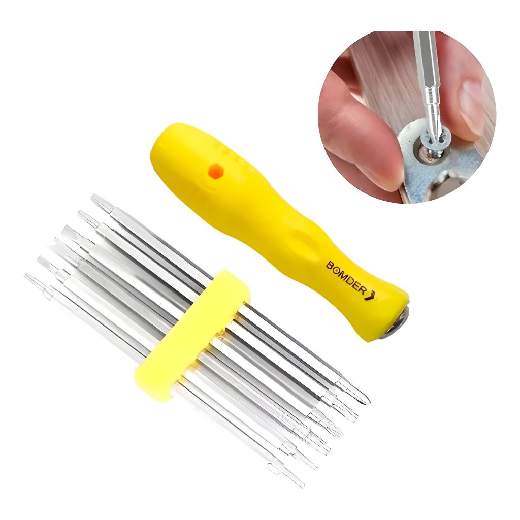 Kit de Chaves 12 Pontas Torx T5 T6 T7 T8  T9 T10 T15 Philips/Y 3.0 U 2.5
