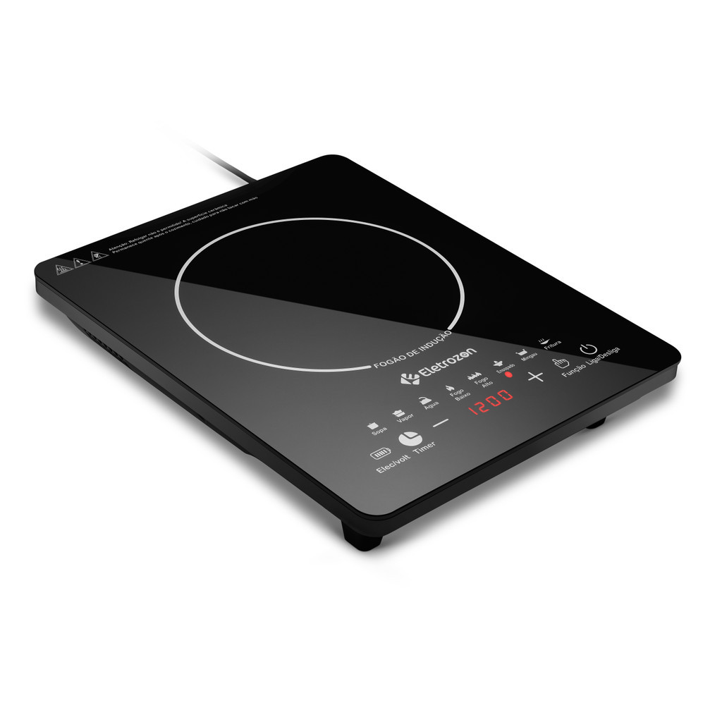Cooktop De Indução 1 Boca Preto Com Trava De Segurança Painel Touch Screen