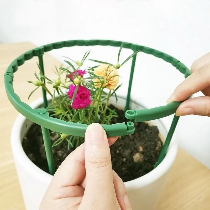 04 estaca haste suporte fixação de plantas plastico gaiola 27cm