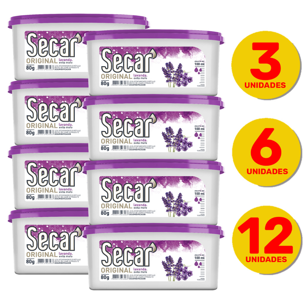 Kit Anti Mofo Secar 80g Evita Umidade Fungos Cheiro Guarda Gavetas Armários Roupas Closet