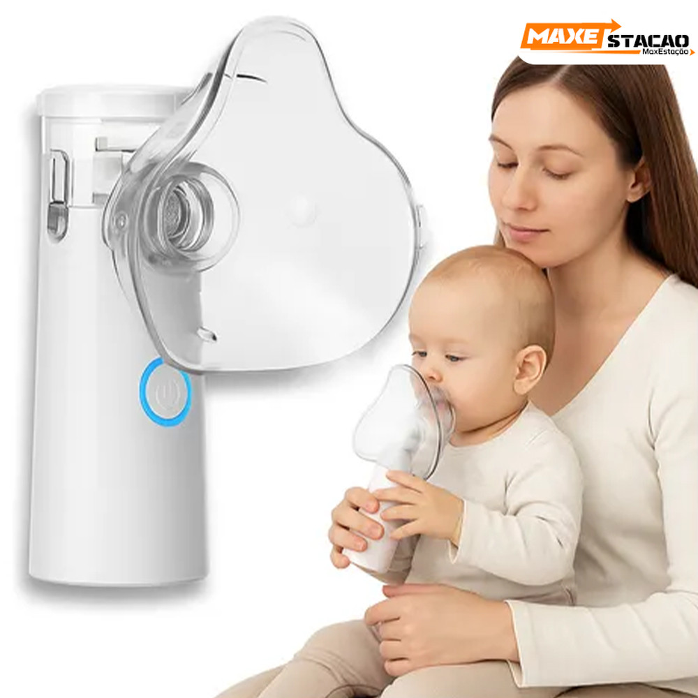 Inalador Nebulizador Portátil, Silencioso para Uso Adulto e Infantil