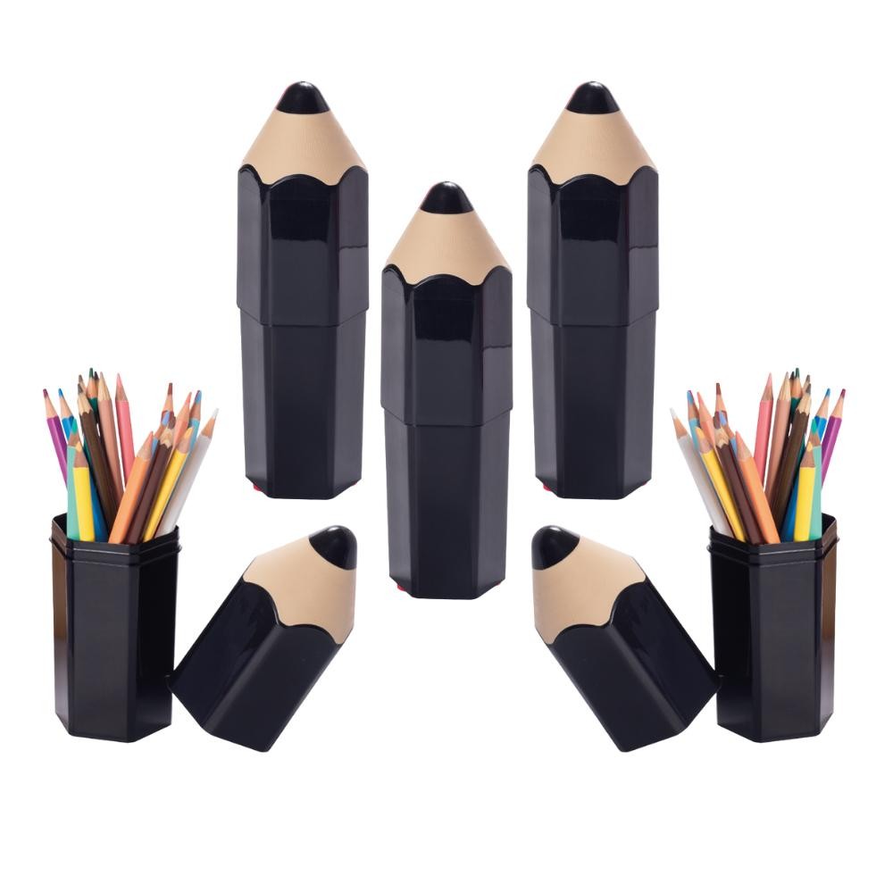 Kit 5 Organizadores Lápis Preto 3D Lúdico Mesa Porta Objetos Porta Treco Presente Lembrancinha Formatura Plasútil
