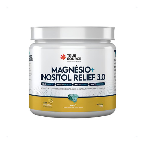 Magnésio Inositol Relief  3.0 350g True Source Maracuja Glicina Taurina e Melatonina