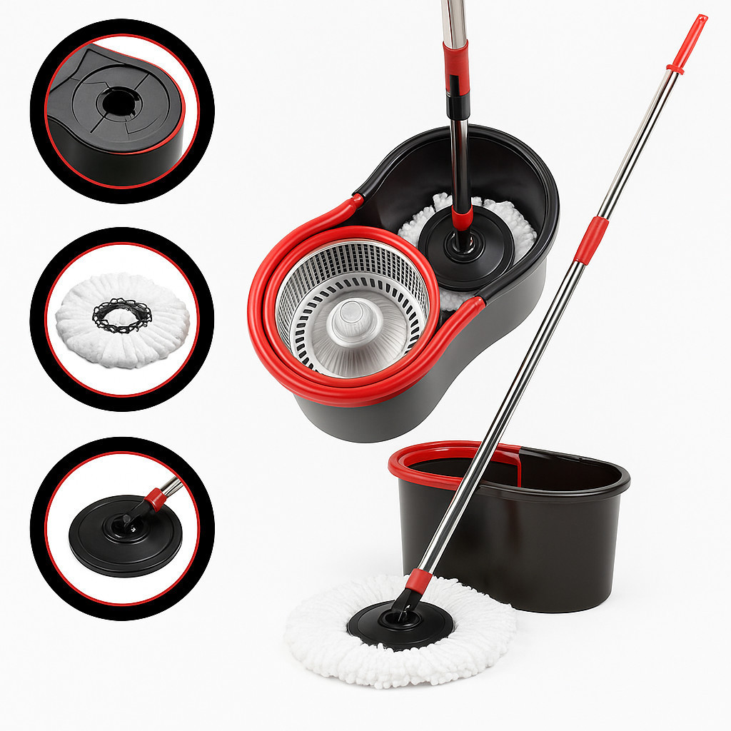 Mop Giratório 14 litros  com 1 Refis com Rodinhas