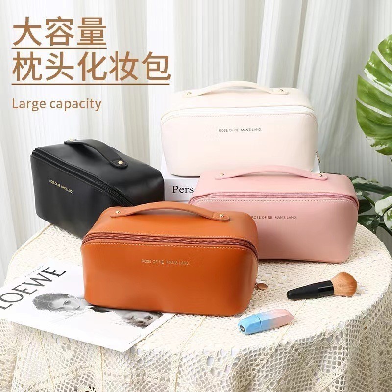 ANA1108 Bolsa Necessaire Feminina para Maquiagem e Cosméticos Couro De Capacidade Portátil