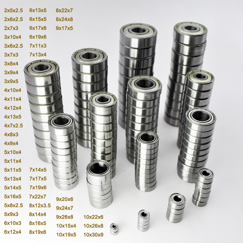 10 Peças Rolamentos De Esferas Em Miniatura 1mm 2mm 3mm 4mm 5mm 6mm 7mm 8mm 9mm 10mm ZZ Rolamento Pequeno Selado De Meta