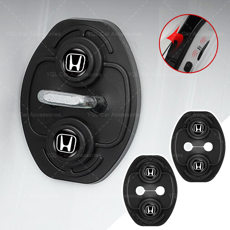 Capa De Silicone Para Fechadura De Porta De Carro , Logotipo Amortecedor , Almofada Silenciosa Honda Dio Fit3 Rd1 Civic 