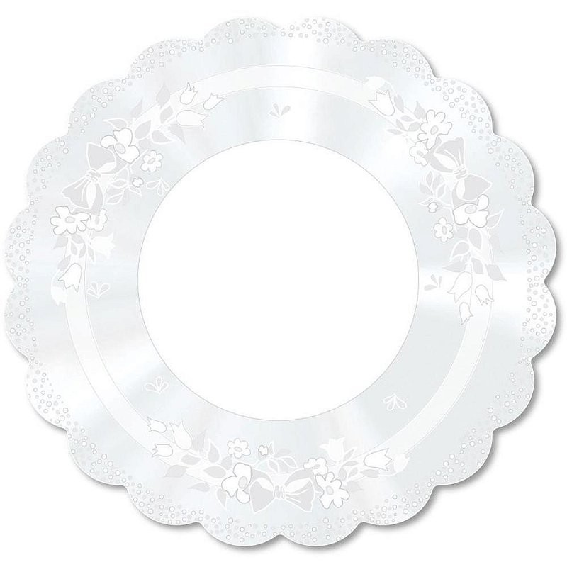 Poli Redondo 38CM Laço Branco Pacote com 50 Unidades