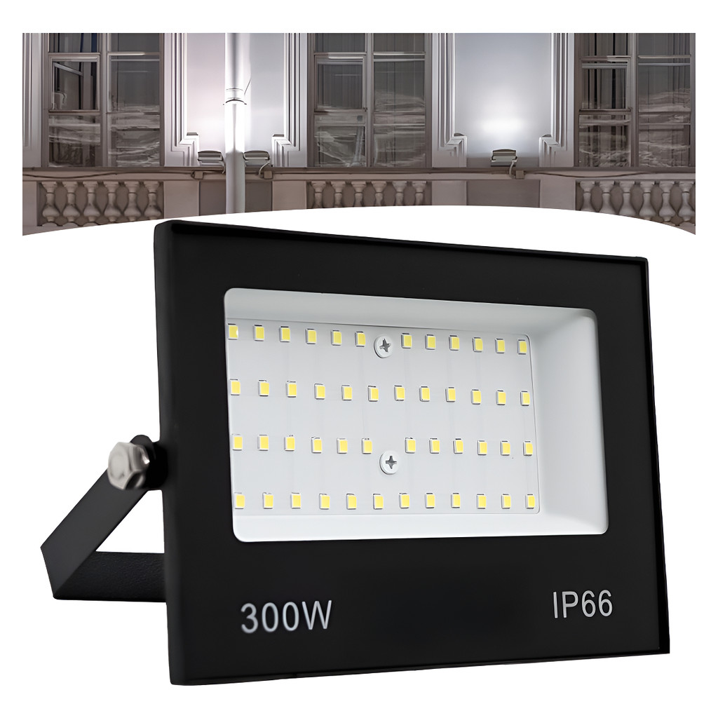 Refletor Led 300w Holofote Ip67 Luz Branco Frio 6500k