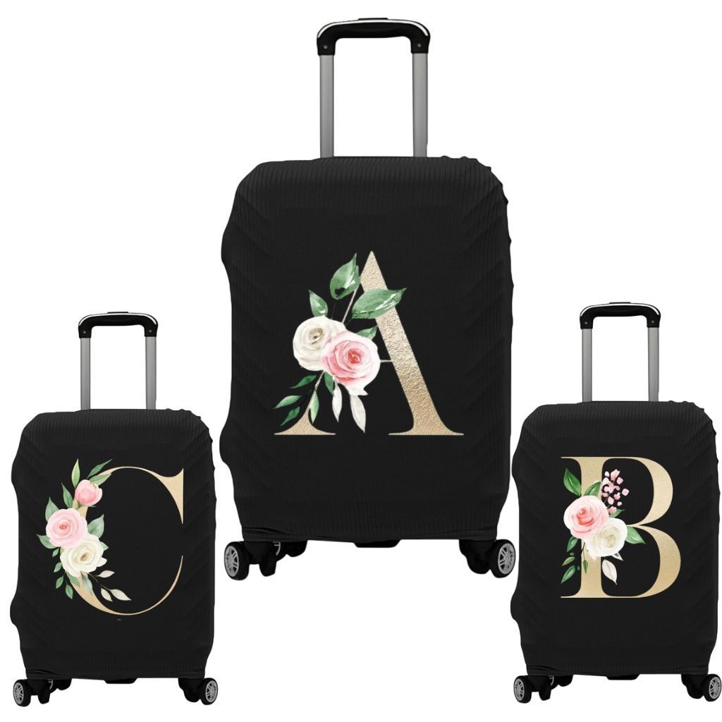 Capa De Mala 8 a 23KG Personalizada Flores Delicadas Protetor Bagagem Para Viagem Protetora Grande