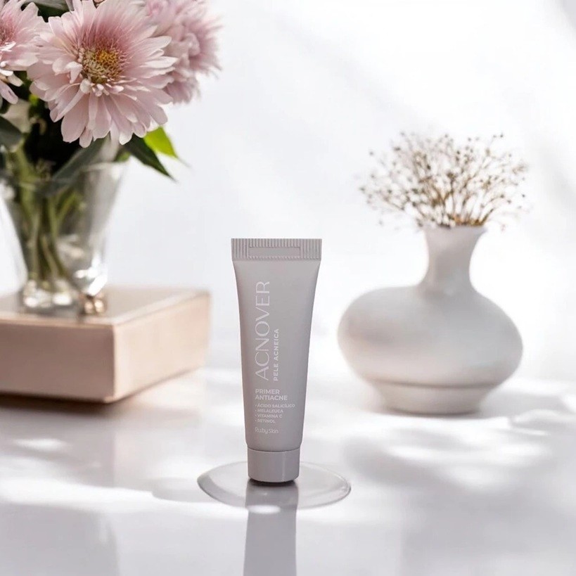 Primer Facial Antiacne Acnover Ruby Rose–Pele Acneica, Controle de Oleosidade e Fixação da Maquiagem