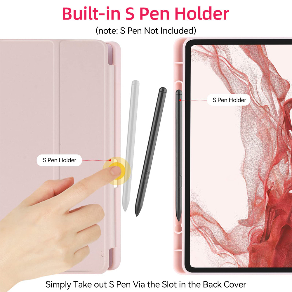 Capa para Tablet Samsung Slot Caneta Magnetica Compativel A9 Plus S6 S7 S8 S9 S10 FE 10.4 11pol