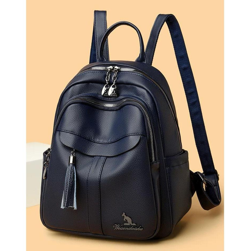 Mochila Feminina Média De Qualidade De Costas Em Couro Sintético cangurus S3002 VT
