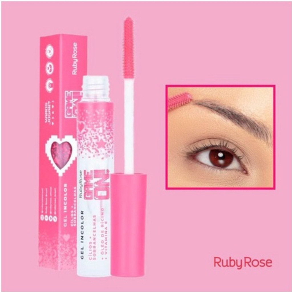 Gel Incolor Para Cílios e Sobrancelhas Ruby Rose GAME ON! - Estimula Crescimento