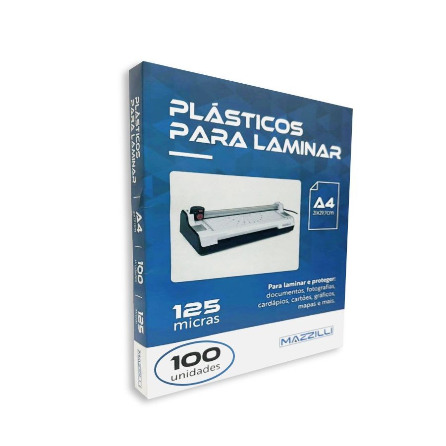 Plástico para Laminação A4 125 Micras  100 Unidades