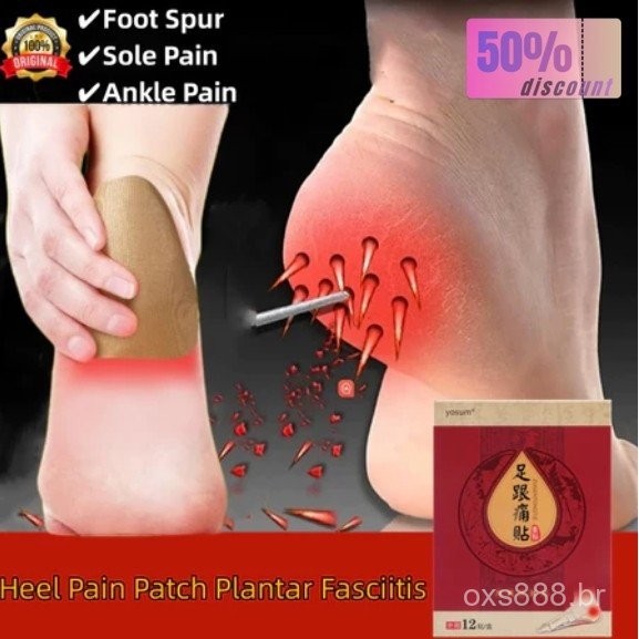 12 Peças/1 Caixa Adesivo para Alívio da Dor no Calcanhar Fascite Plantar Remoção de Esporão Ósseo Inflamação IXNT