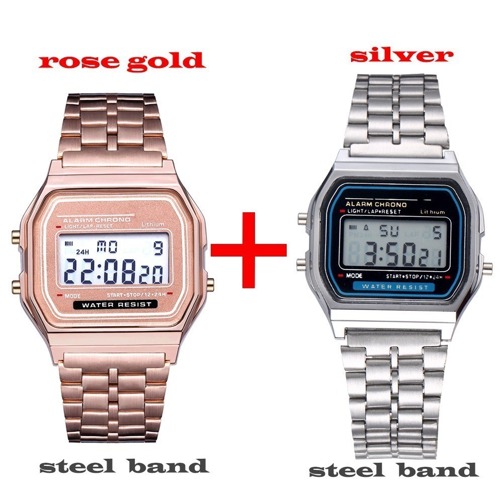 Kit Combo 2 Relógios Digitais Aço inoxidável