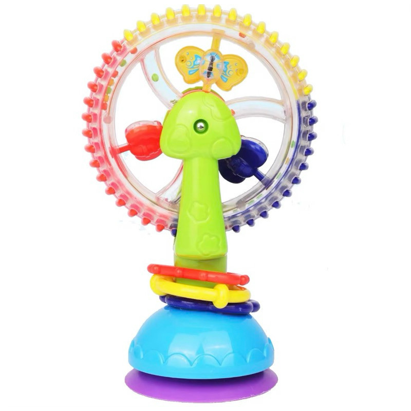 Brinquedo Roda Gigante Rotativa Sensorial Macia de 3 Cores com Ventosa Baby Educational Toy Fashional