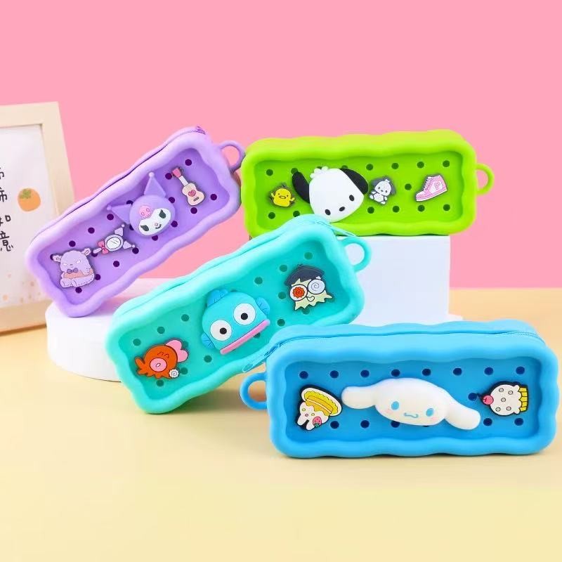 Estojo Infantil Silicone Colorido com Personagens 3D Divertidos, Macio, Resistente e Espaçoso Escola