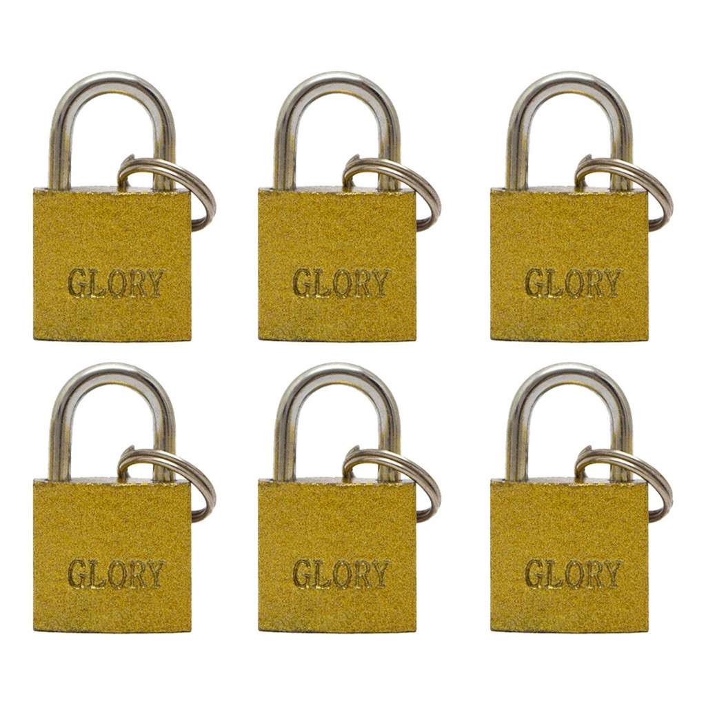 6 Unid Cadeado Pequeno Glory 20mm 6 Unid Reforçado Armários Cor Dourado