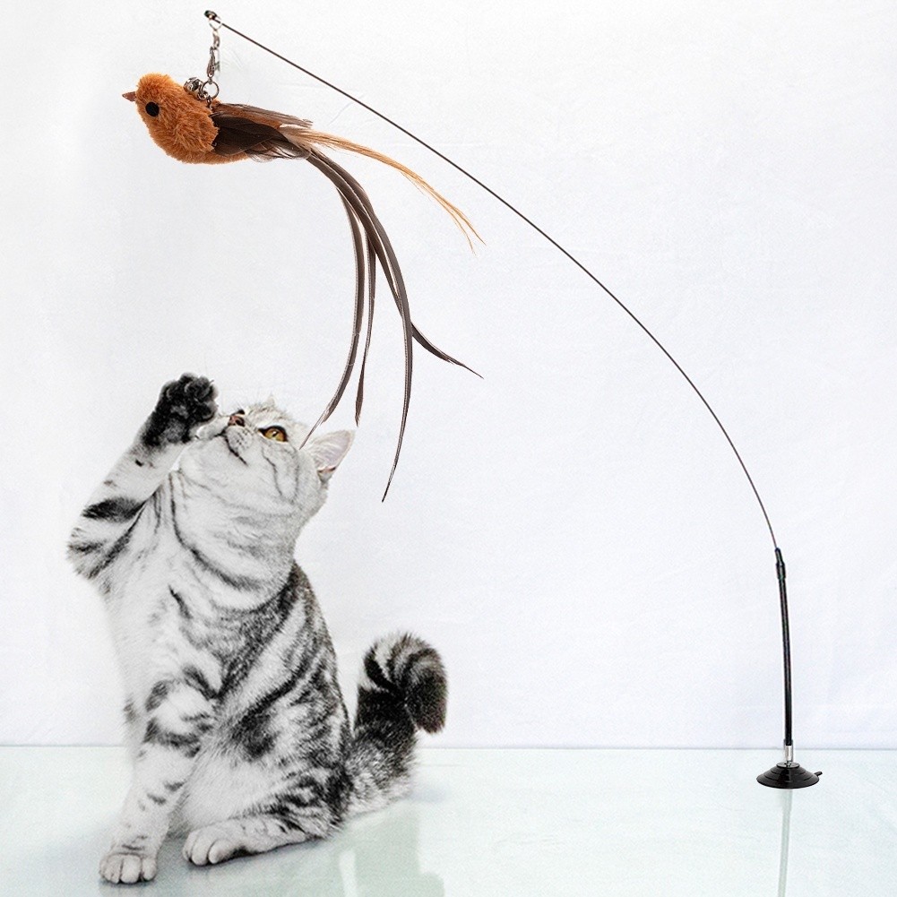 Brinquedo Interativo Simulador de Pássaro- Varinha para provocar e estimular gato