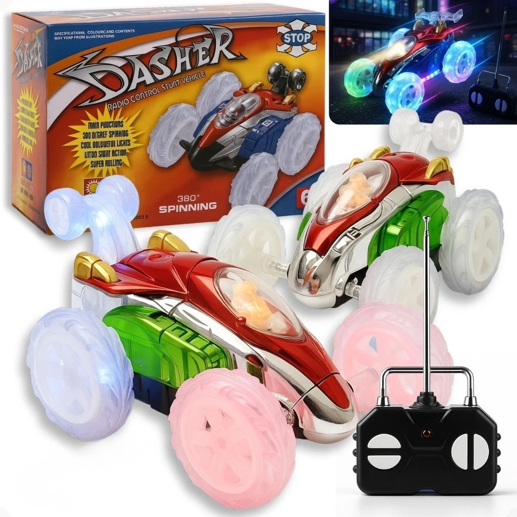 Carrinho Brinquedo Maluco Gira 360º Controle Remoto Luz Som