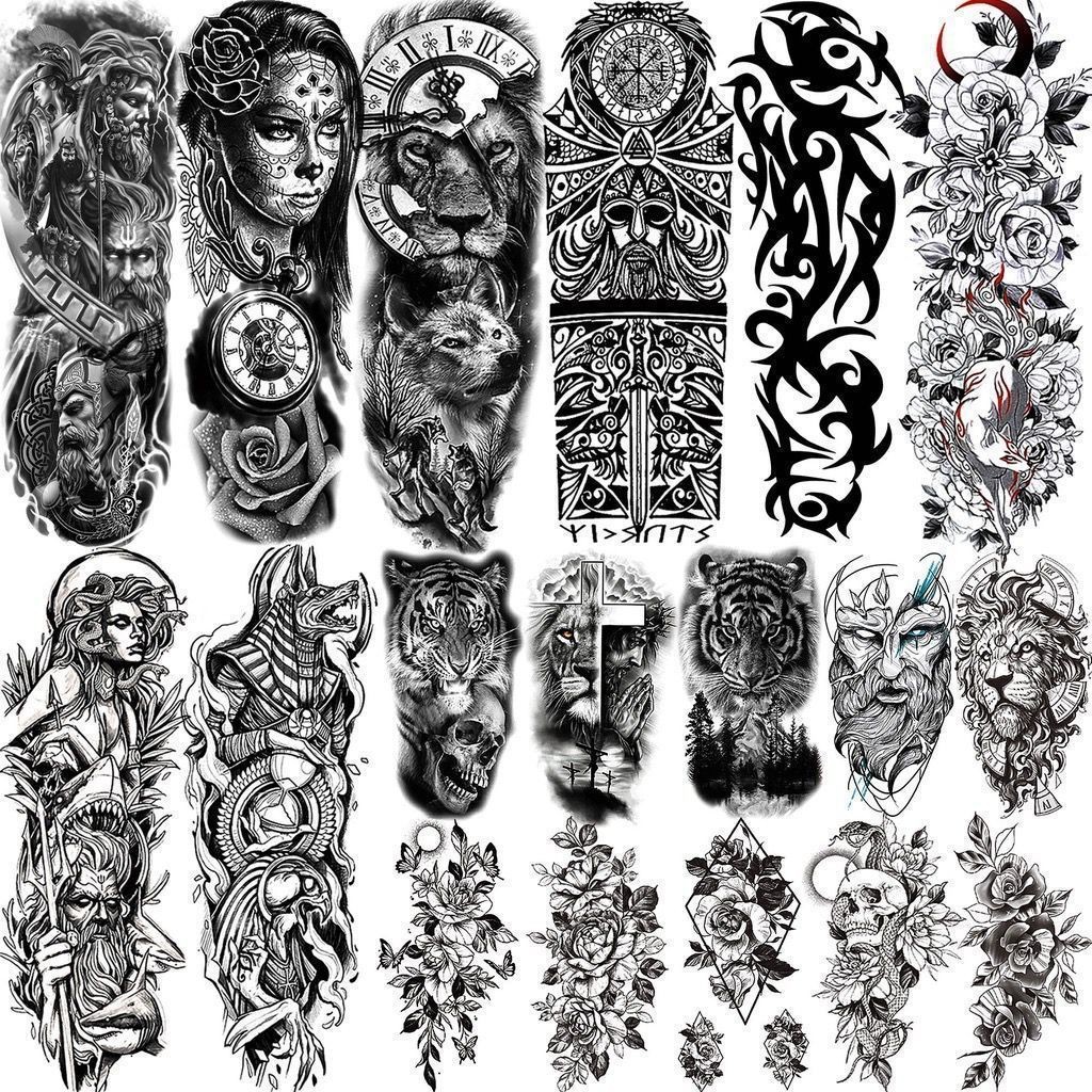 Tatuagem Temporária Tattoo Fake a Prova D'água Unisex Realistas 3D Festa Social Verão Praia
