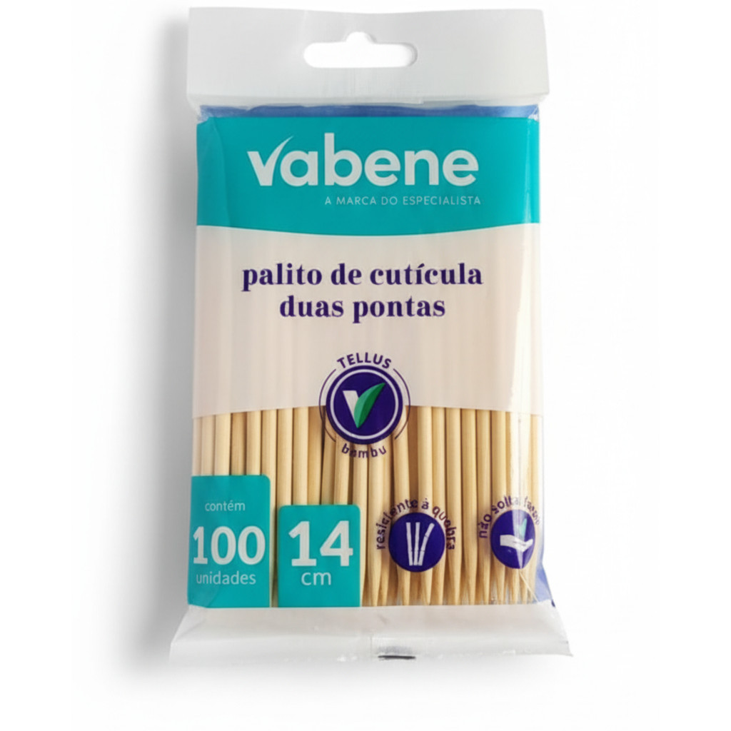 Palito de Manicure Vabene 2 Pontas – 100 Unidades