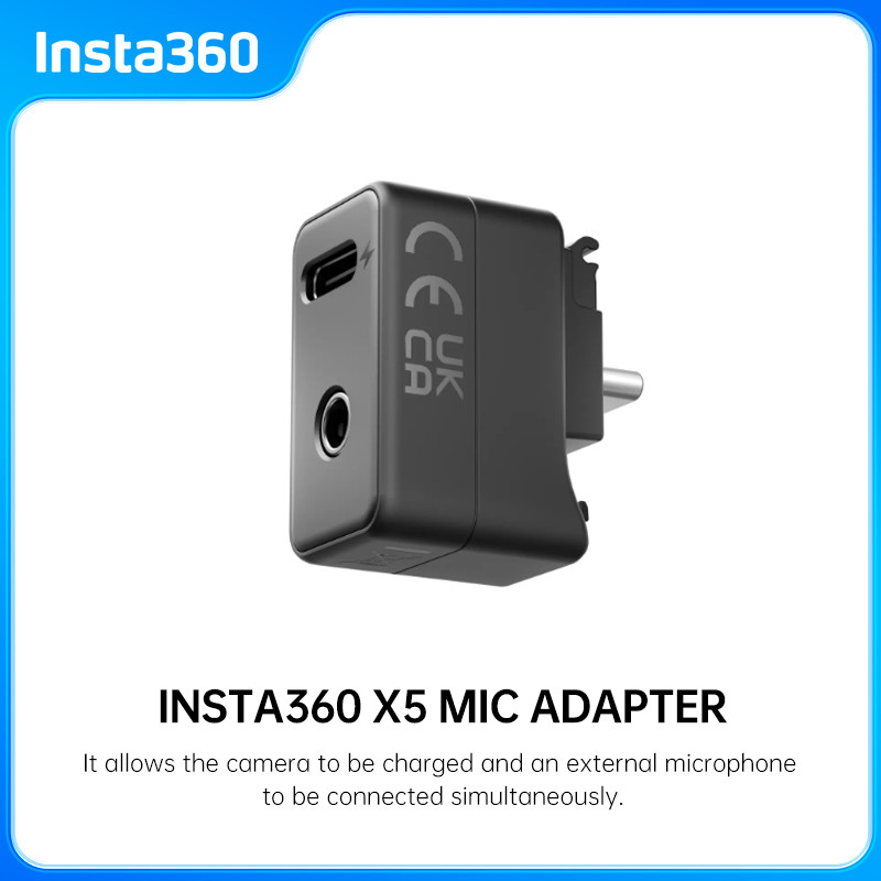 Insta360 X5/X4 Adaptador De Microfone De Ar Extensão Entrada De Áudio Montagem Porta USB-C Para Insta 360 X5 Acessórios 